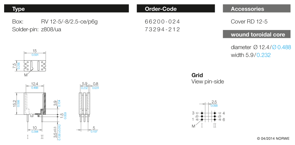 RV 12-5/-8/2,5-ce/p6g technical preview