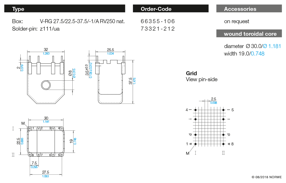 V-RG 27,5/22,5-37,5/-1/A RV250 nat. technical preview