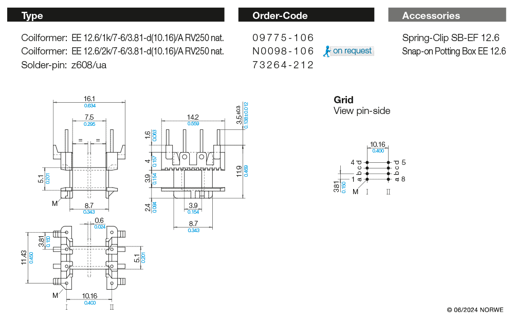 EE 12,6/1k/7-6/3,81-d(10,16)/A RV250 nat. technical preview