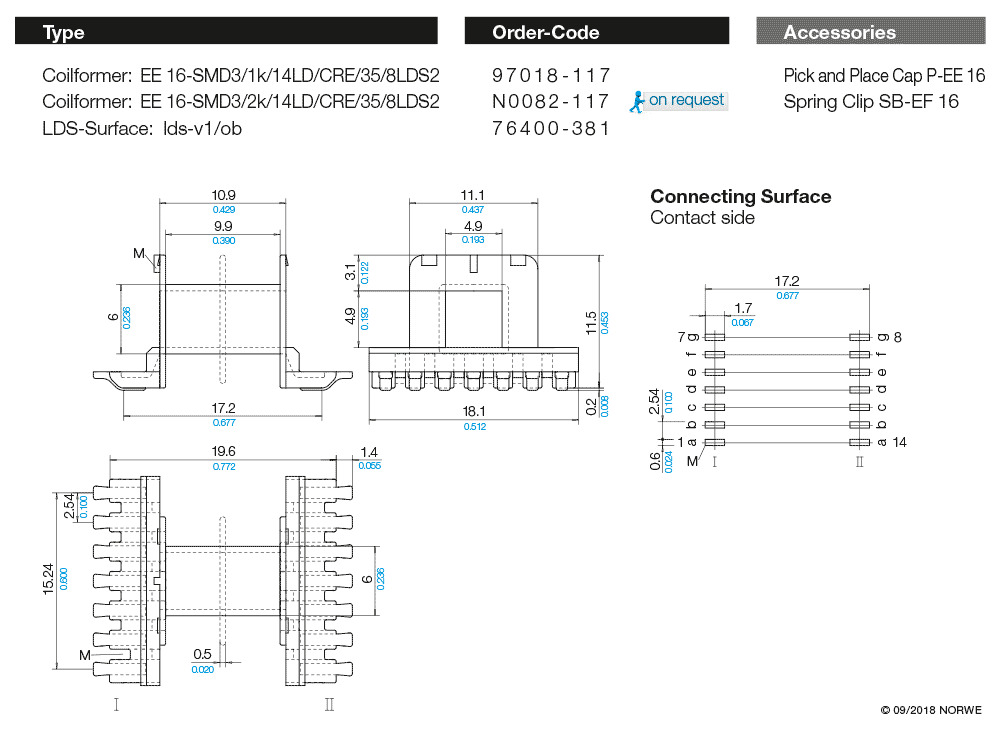 EE 16-SMD3/1k/14LD/2,54/CRE/35/8LDS2 technical preview