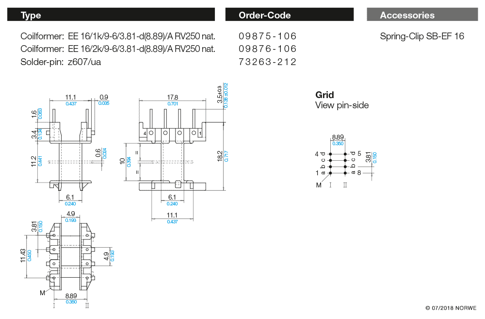 EE 16/2k/9-6/3,81-d(8,89)/A RV250 nat. technical preview