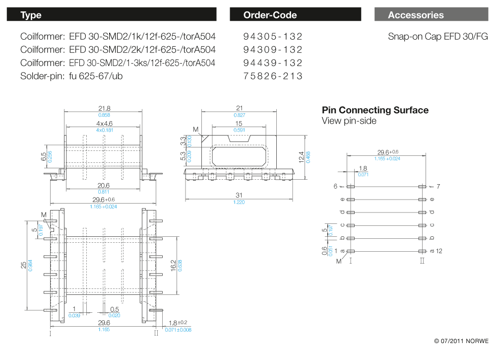 EFD 30-SMD2/1k/12f-625-/torA504 technical preview