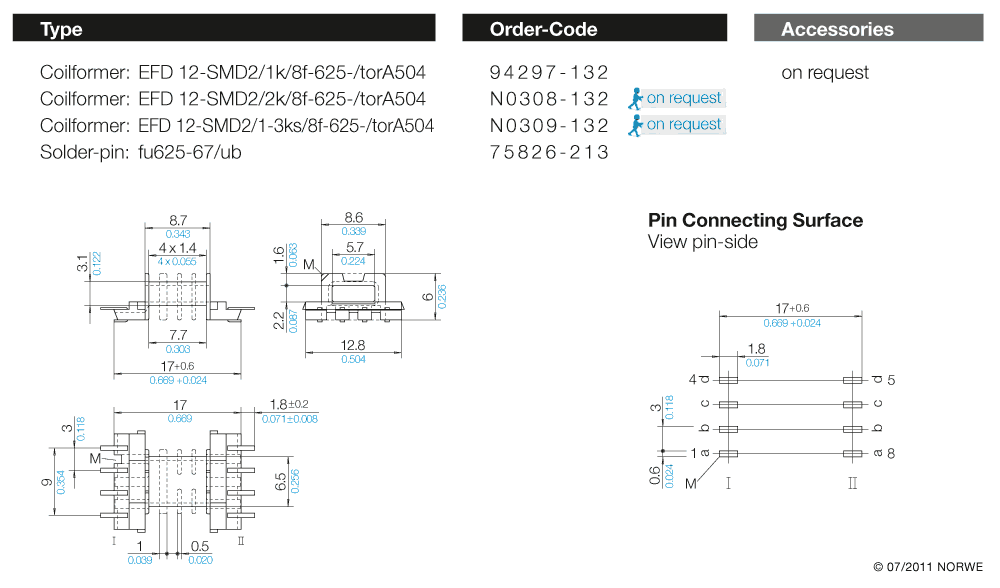 EFD 12-SMD2/1k/8f-625-/torA504 technical preview