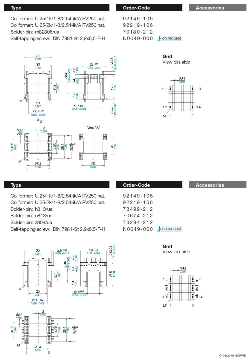 U 25/1k/1-8/2,54-ik/A RV250 nat. technical preview