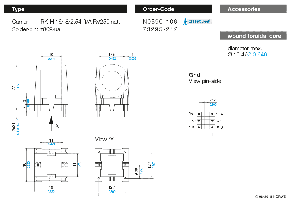 RK-H 16/-8/2,54-ff/A RV250 nat. technical preview